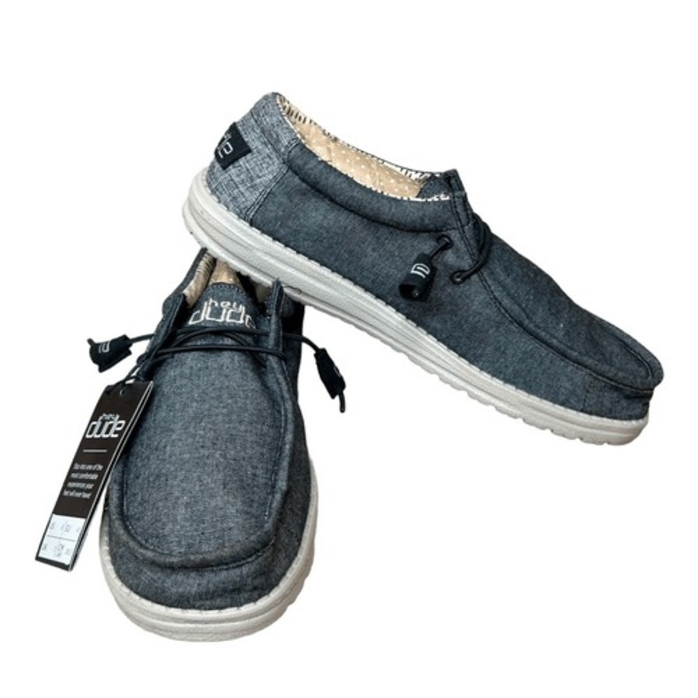 Hey Dude 110064985 Wally‎ Casual Woven Slip On Loafer Shoe Chambray Black NWT 8